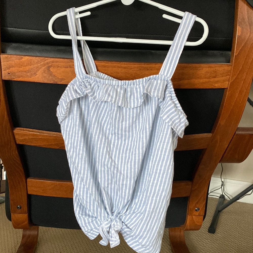 Abercrombie kids girl striped tank w/ front knot, sz 9/10